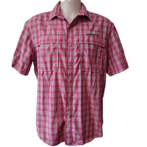 Izod Saltwater Shirt Men's Size XL Short Sleeve Collared Button  Down Logo Mesh